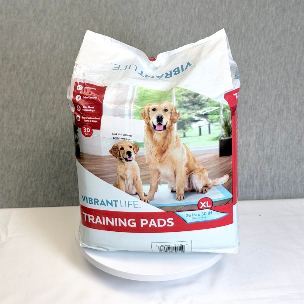 Vibrant Life XL Training Pads 30 Count 26x30 Super Absorbent Dog Puppy Pee Pads